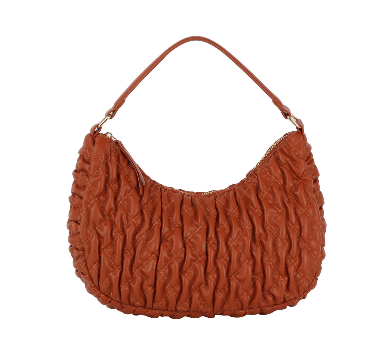 Quilted half moon shoulder bag by hfstylish