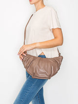 Pleated knotted shoulder bag by hfstylish