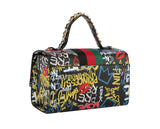 Multi Graffiti Fashion Patent leather Bee Satchel with Wallet shoulder bag by hfstylish