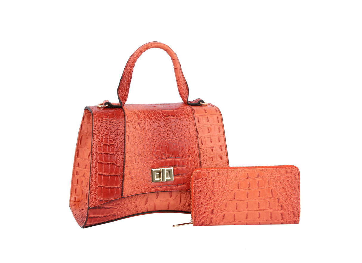 Fashion Crocodile Unique Satchel with Wallet by hfstylish