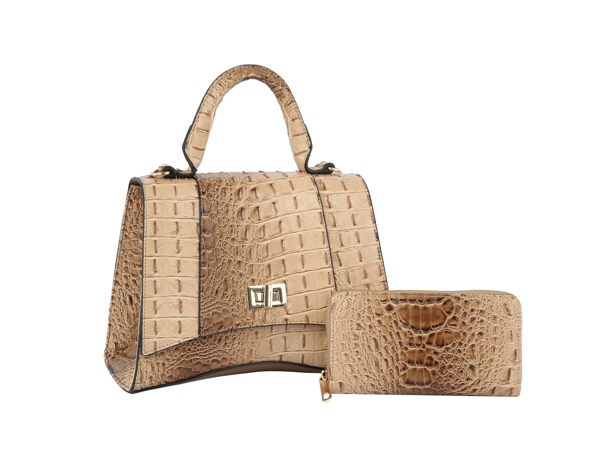 Fashion Crocodile Unique Satchel with Wallet by hfstylish