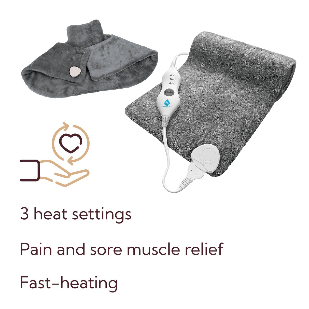 Total Comfort Package: Neck & Shoulder Warmer + Electric Heat Pad by Pursonic