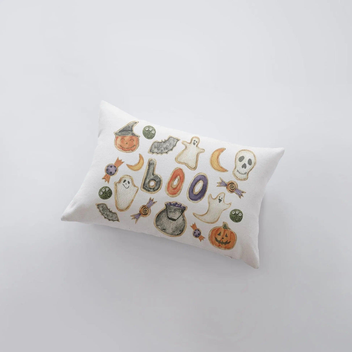 Halloween Cookies Pillow Cover | 18x12 | Modern Farmhouse | Primitive Decor | Home Decor | Lumbar Pillow | Sofa Pillows | Gift For Her by UniikPillows - Vysn