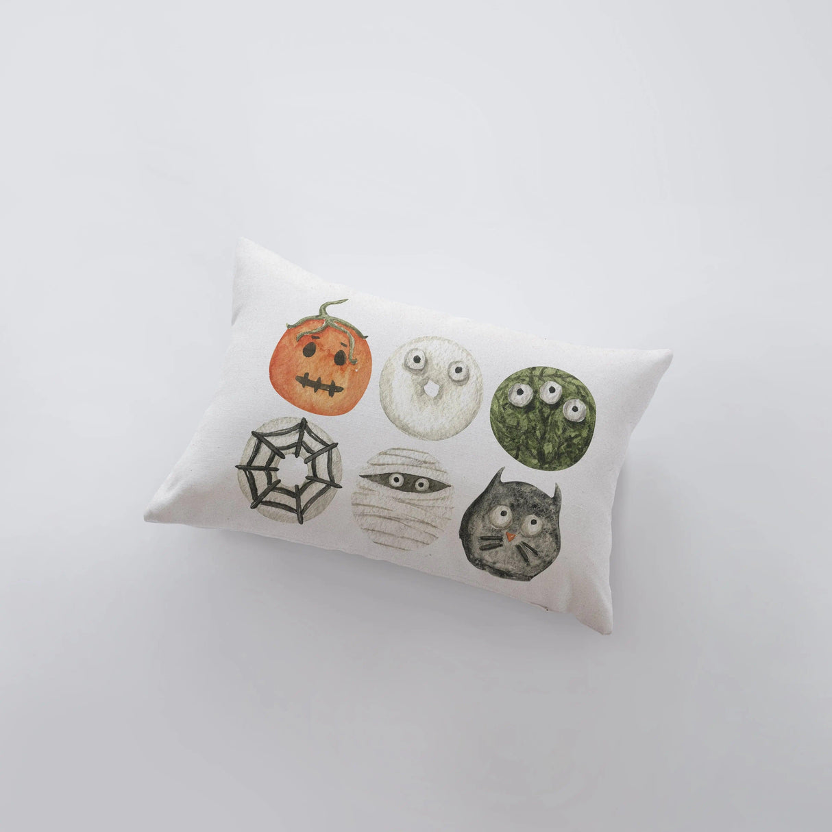 Halloween Donuts Pillow Cover | 18x12 | Modern Farmhouse | Primitive Decor | Home Decor | Lumbar Pillow | Sofa Pillows | Gift For Her by UniikPillows - Vysn