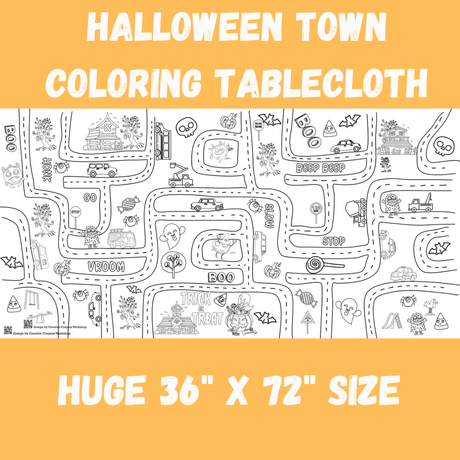 Halloween Coloring Tablecloth by Creative Crayons Workshop - Vysn