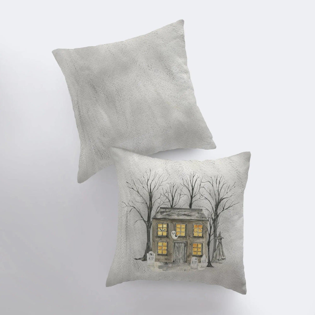 Halloween Spooky House with Graves Pillow | Fall Décor | Halloween Pillows | Halloween Décor | Fall Throw Pillows | Cute Throw Pillows by UniikPillows - Vysn