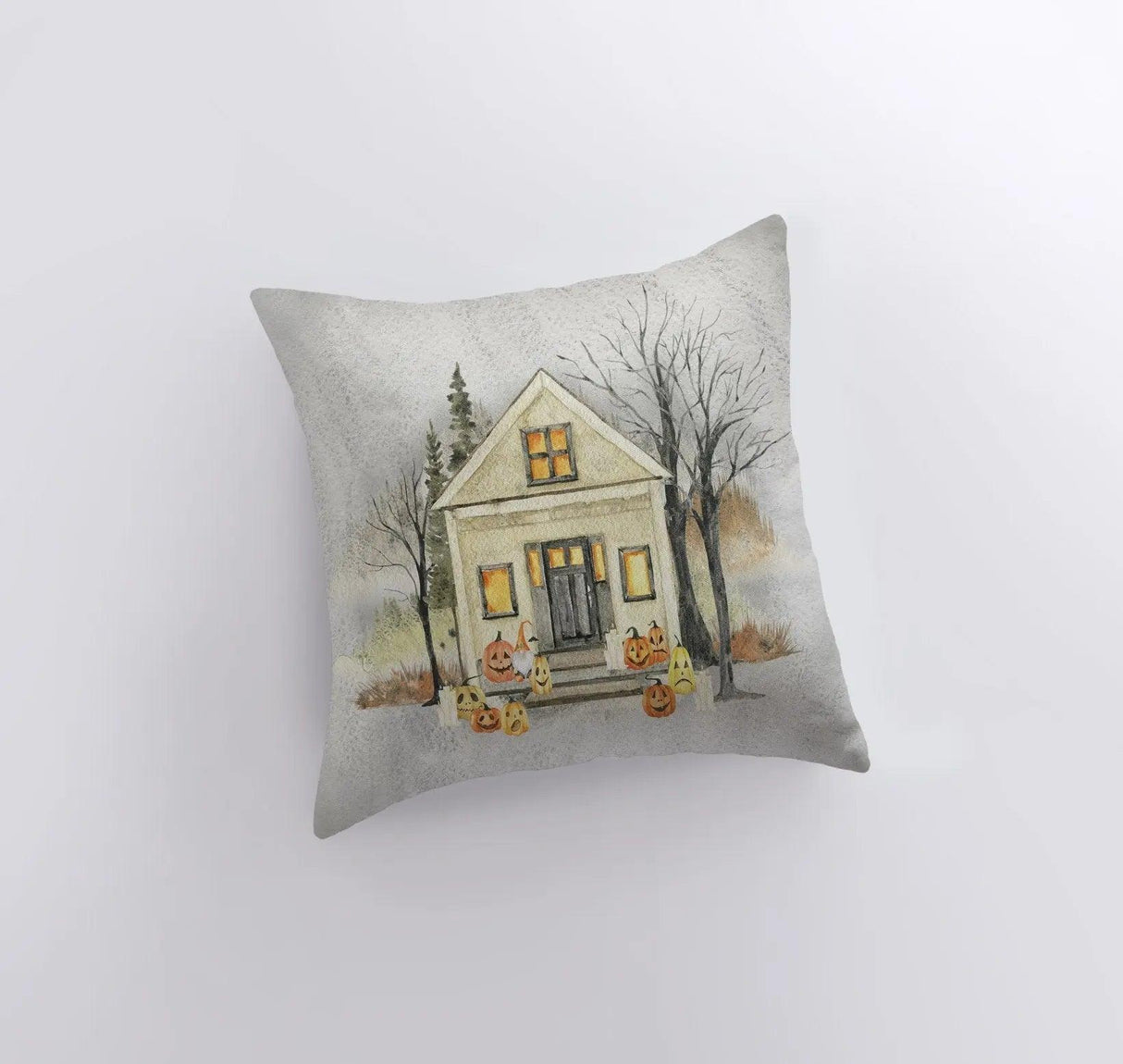 Halloween Spooky House with Pumpkins Pillow | Fall Décor | Halloween Pillows | Halloween Décor | Fall Throw Pillows | Cute Throw Pillows by UniikPillows - Vysn