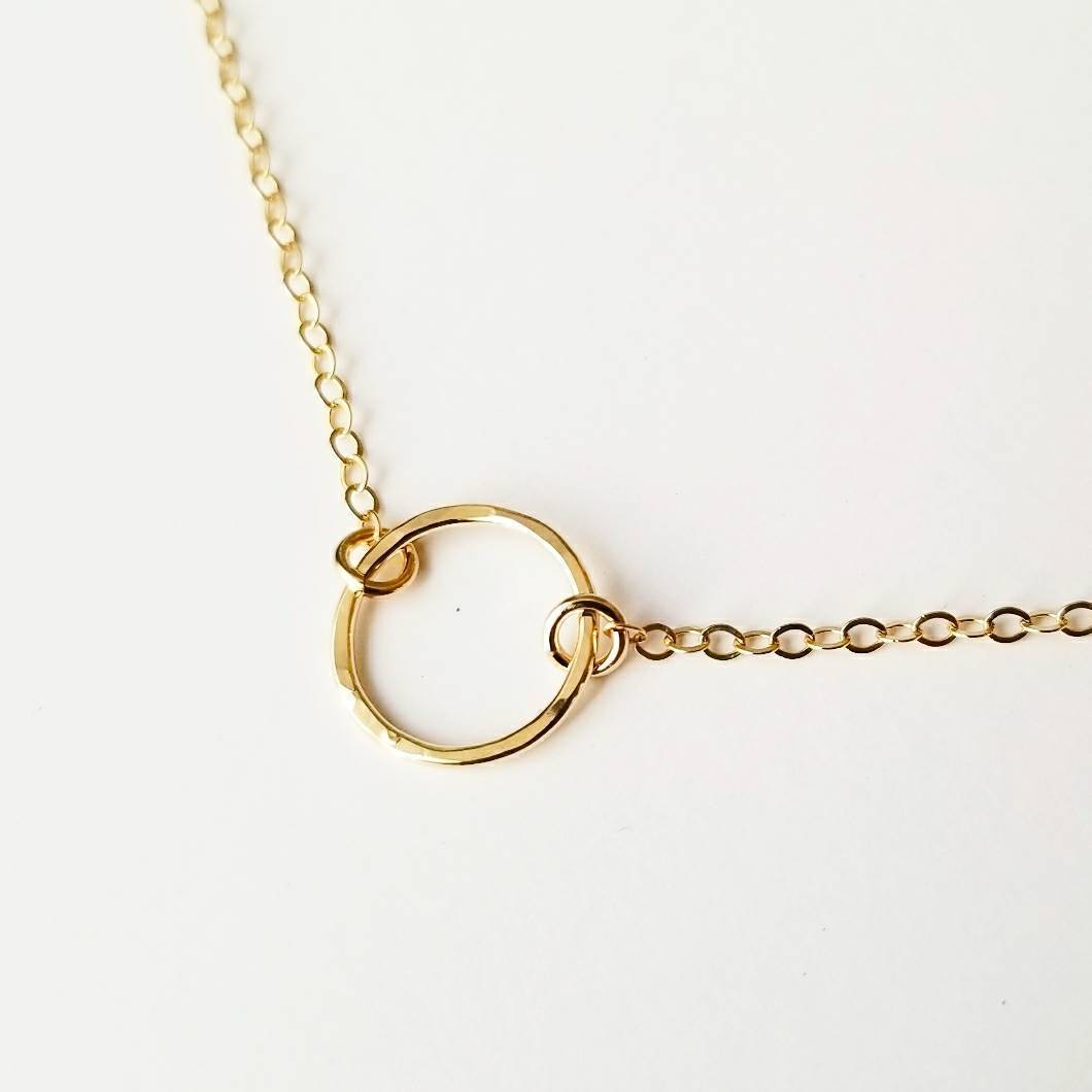 Hammered Eternity Circle Necklace by Salt and Sparkle