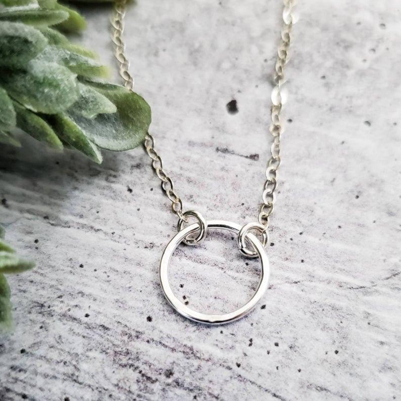 Hammered Eternity Circle Necklace by Salt and Sparkle