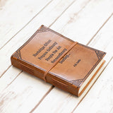 Hardships And Extraordinary Journey C.S. Lewis Quote Leather Journal - 7x5 by Soothi