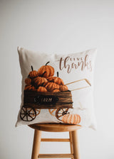 Harvest Time Pillow Cover |  Pumpkin Wagon Pillow | Farmhouse Pillows | Country Decor | Fall Throw Pillows | Cute Throw Pillows | Gift by UniikPillows