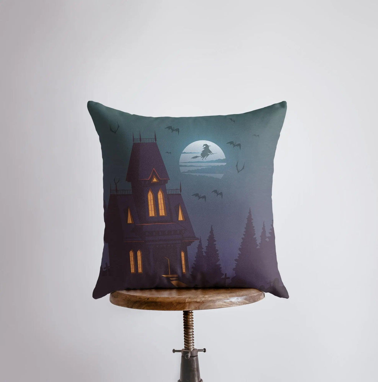 Haunted House Pillow Cover | Fall Décor | Halloween Pillows | Halloween Décor | Fall Throw Pillows | Cute Throw Pillows by UniikPillows - Vysn