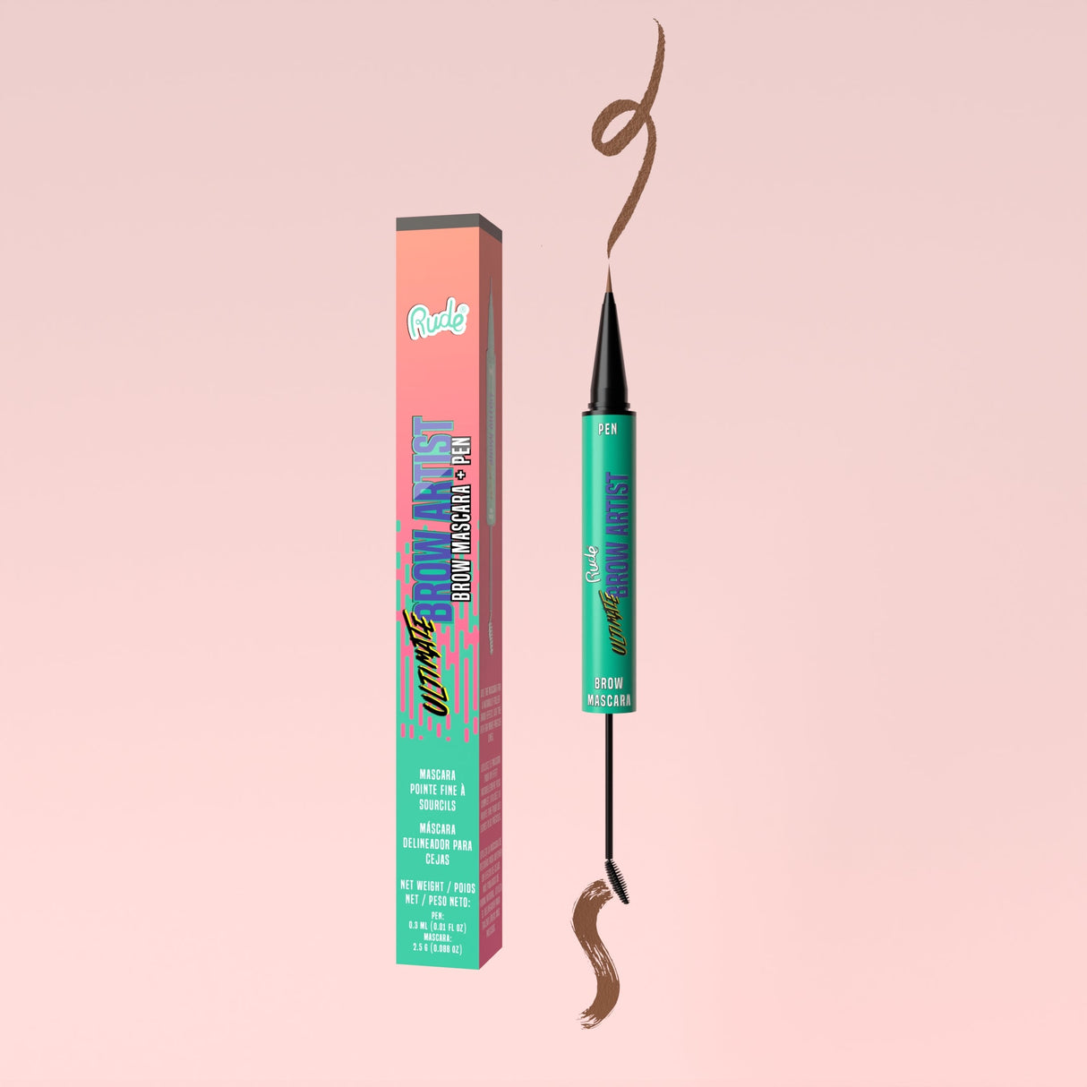 RUDE Ultimate Brow Artist Brow Mascara and Pen - Hazel