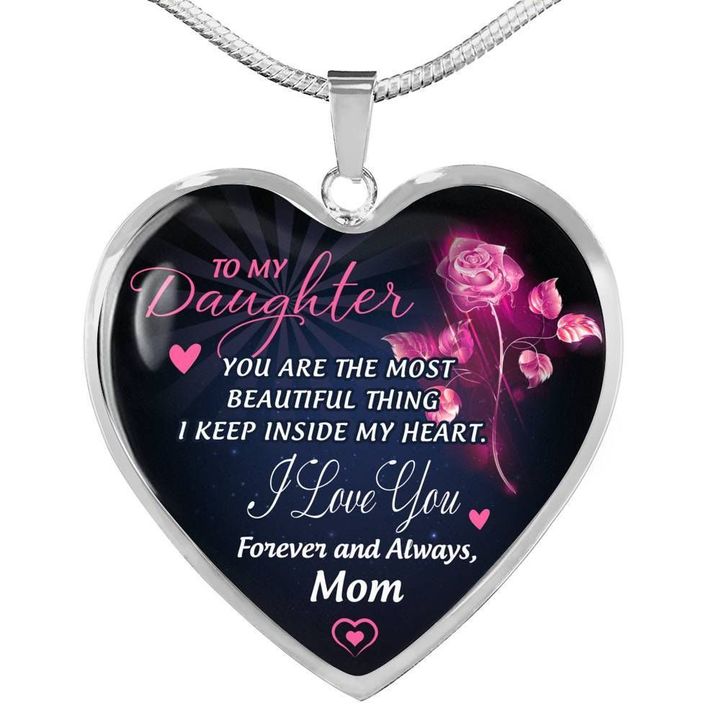 High Quality To My Daughter Love Mom Heart Necklace Gold Silver Color Inspirational Letter Pendant Necklaces Choker Jewelry Gift #NS54 _mkpt by Js House