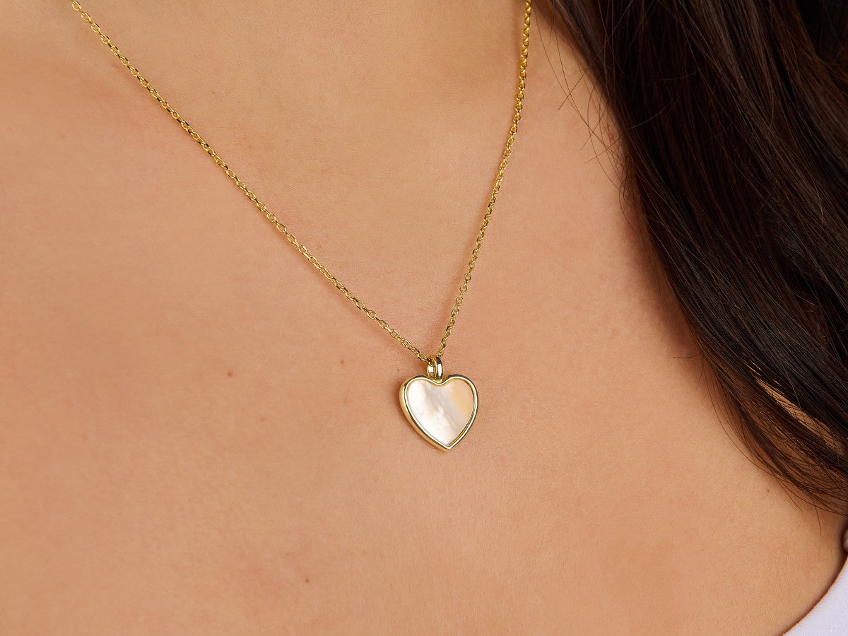 MOP Heart Necklace by Little Sky Stone