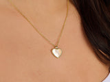 MOP Heart Necklace Charm by Little Sky Stone