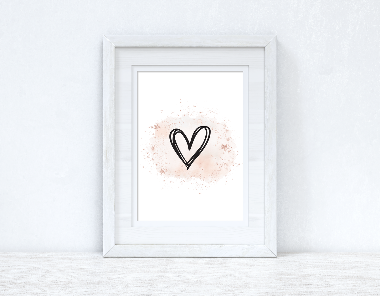 Heart On Rose Gold Simple Home Bedroom Wall Decor Print by WinsterCreations™ Official Store