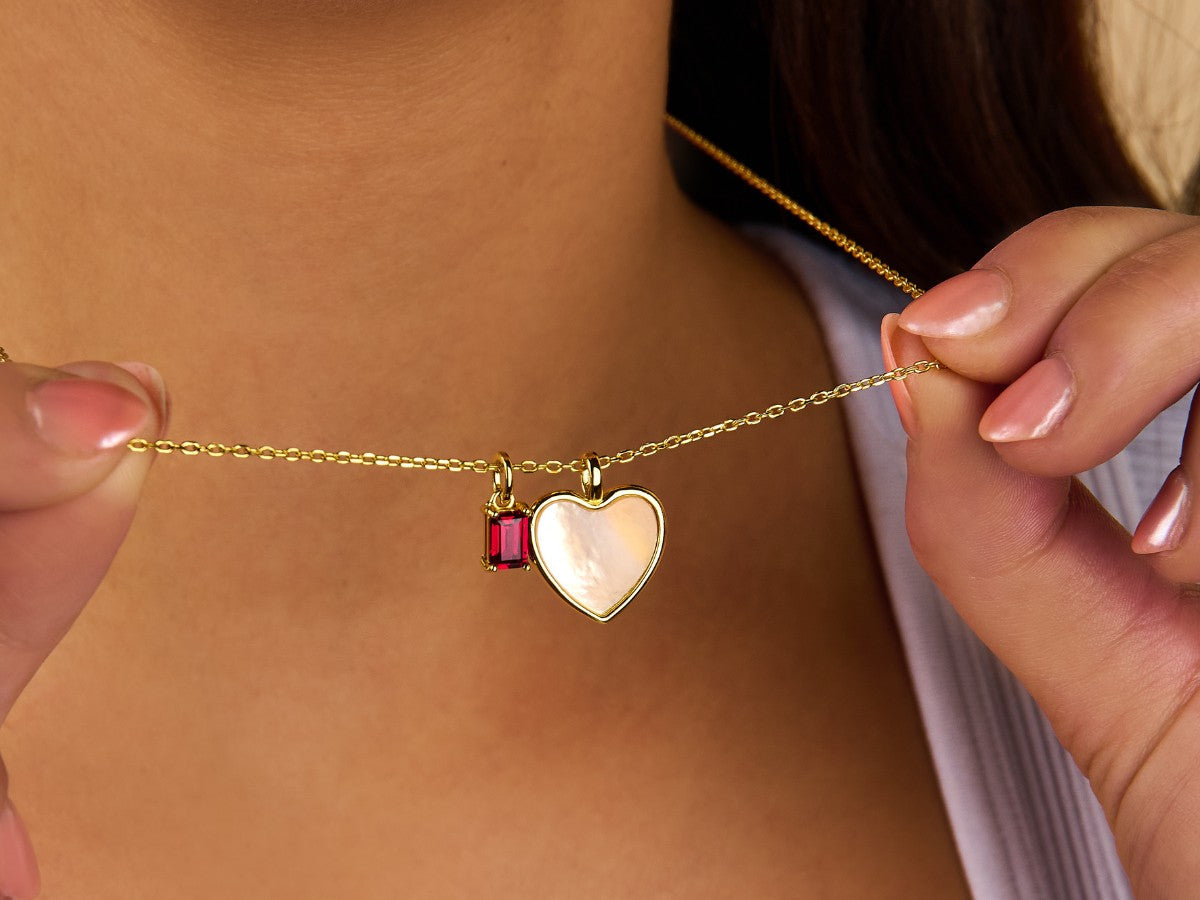 MOP Heart Necklace by Little Sky Stone