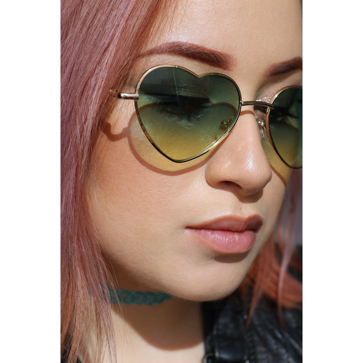 Heart Shaped Ombré Sunglasses in Pink or Green by The Bullish Store