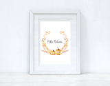 Hello Autumn Pumpkin Wreath Autumn Seasonal Wall Home Decor Print by WinsterCreations™ Official Store