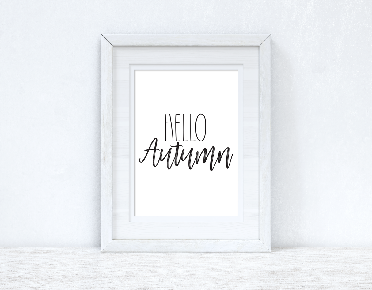 Hello Autumn Seasonal Wall Home Decor Print by WinsterCreations™ Official Store