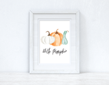 Hello Pumpkin Watercolour Pumpkin Trio Autumn 2021 Seasonal Wall Home Decor Print by WinsterCreations™ Official Store