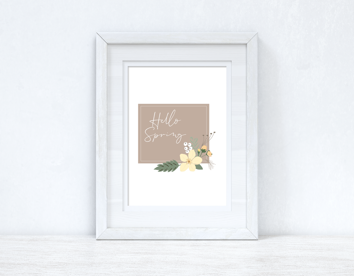 Hello Spring Floral Nude Spring Seasonal Wall Home Decor Print by WinsterCreations™ Official Store