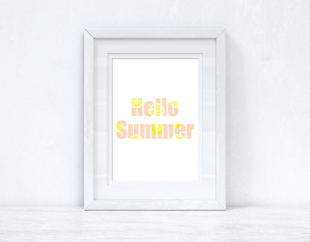 Hello Summer Lemons Summer Seasonal Wall Home Decor Print by WinsterCreations™ Official Store