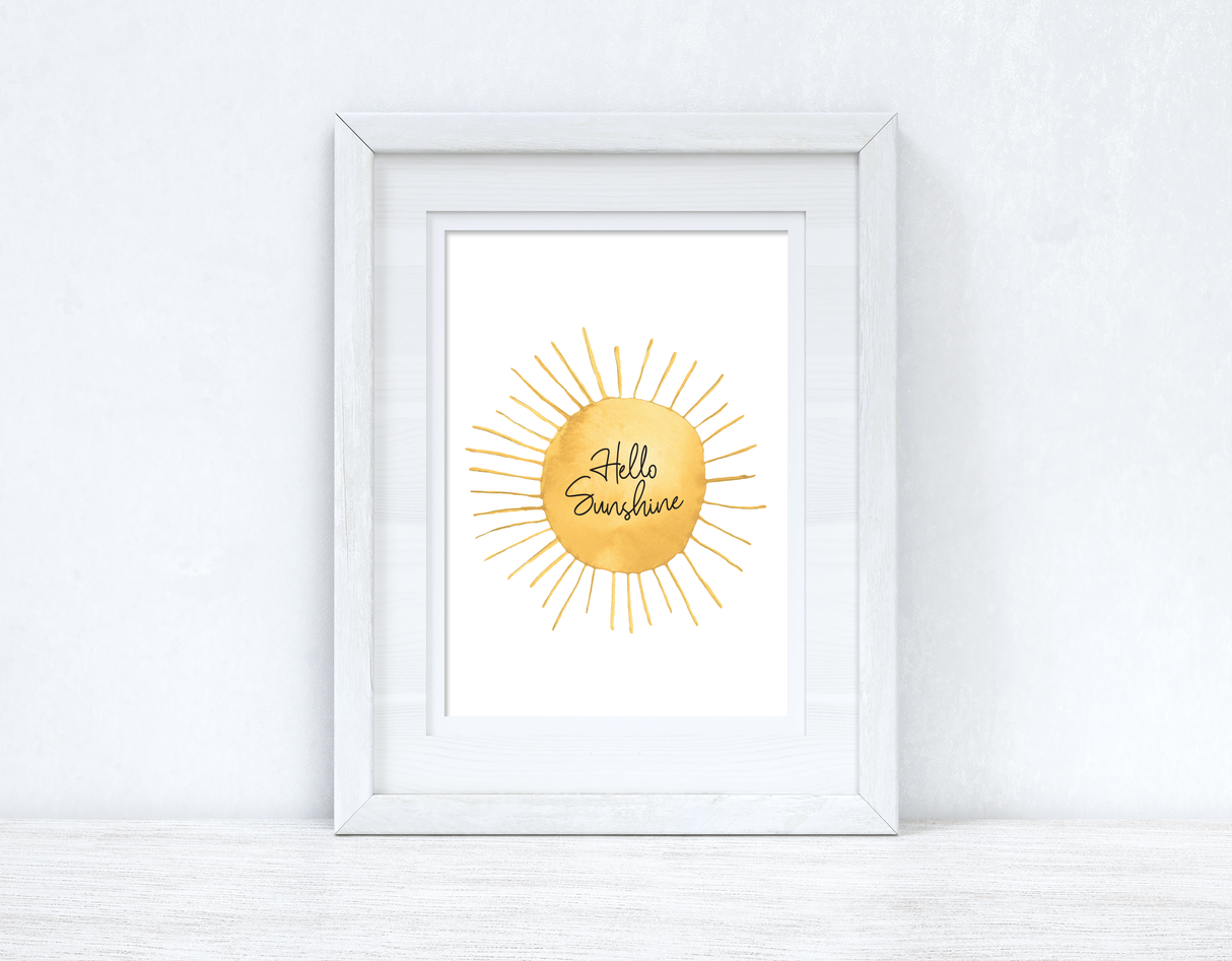 Hello Sunshine Sun Summer Seasonal Wall Home Decor Print by WinsterCreations™ Official Store