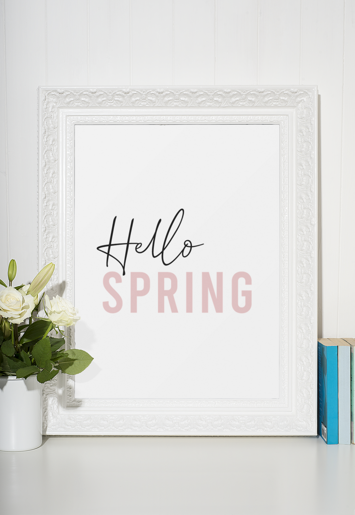 Hello Spring Pink 2022 Spring Seasonal Wall Home Decor Print by WinsterCreations™ Official Store