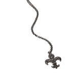 Stone Paved Fleur de Lis Pendant Necklace by Madeline Love