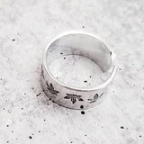 Hemp Leaf Silver Ring by Salt and Sparkle