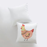 Hen | Peach Hen | Cover and Insert | Modern Farmhouse | Throw Pillow | Farm Decorating | Custom Pillows | Red Throw Pillows | Gift for her by UniikPillows