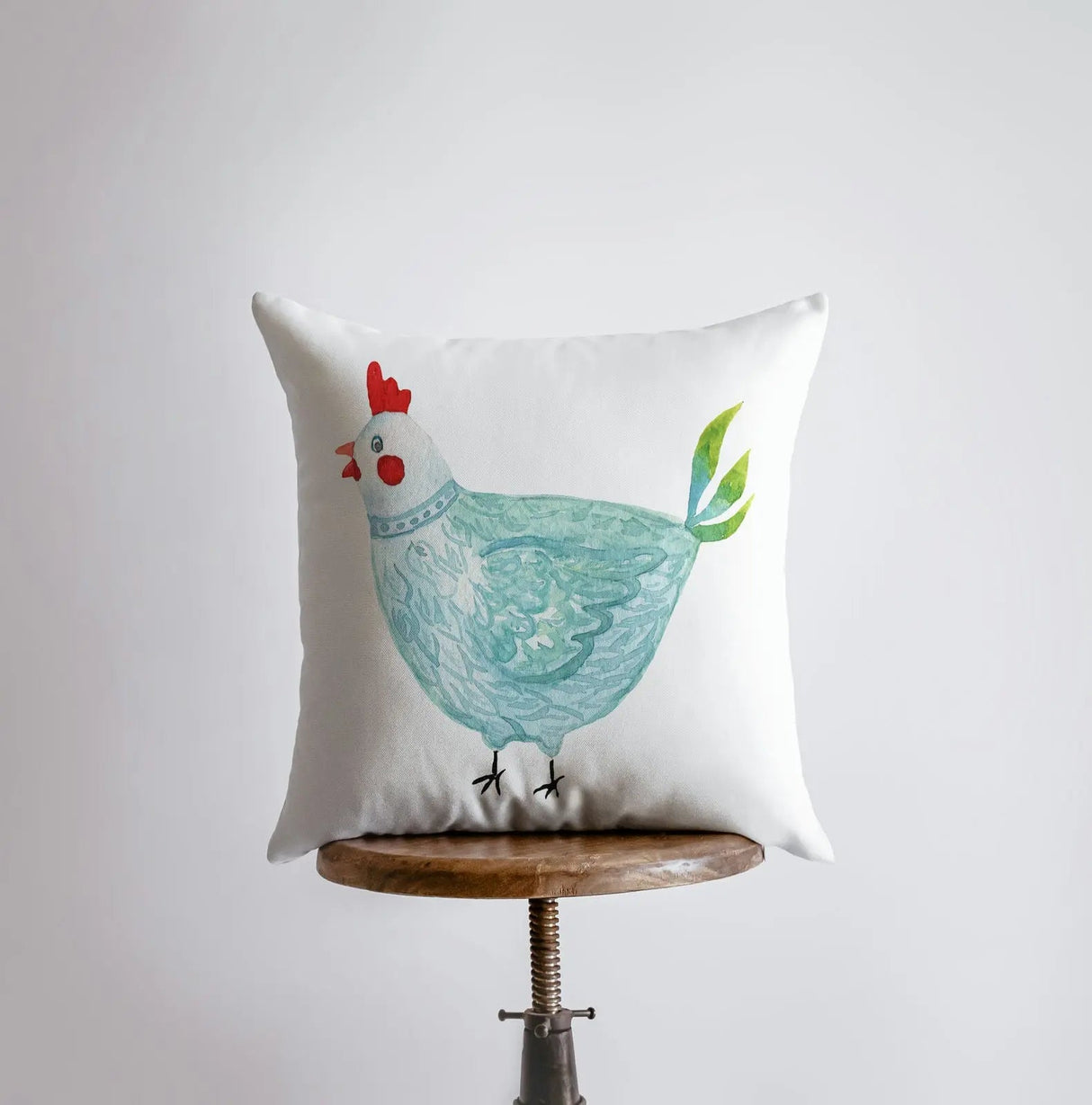 Hen | Turquoise | Modern Farmhouse | Throw Pillow | Farm Decorating | Turquoise Accent Pillows | Country Decor | Gift for her | Decor Pillow by UniikPillows