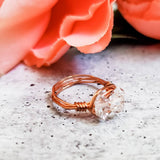 Herkimer Diamond Trio Wire Wrapped Ring by Salt and Sparkle