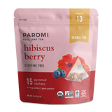 Organic Hibiscus Berry Herbal Tea, Caffeine Free, in Pyramid Tea Bags by Paromi Tea