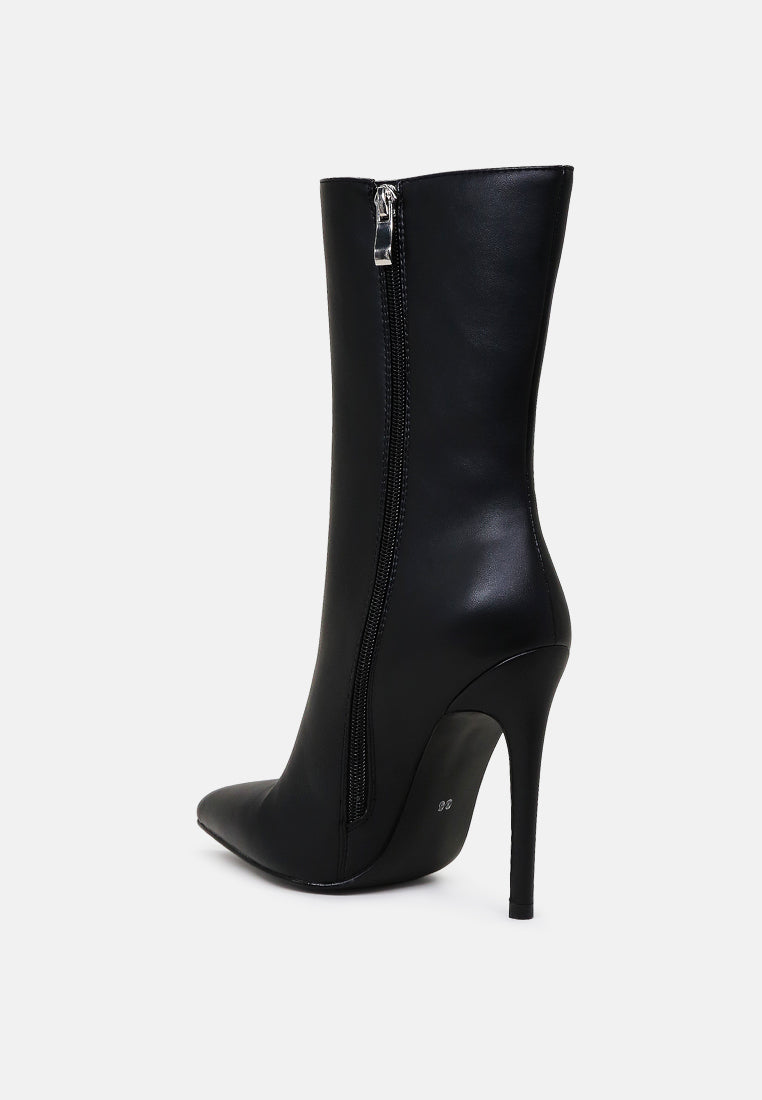 micah pointed toe stiletto high ankle boots by London Rag