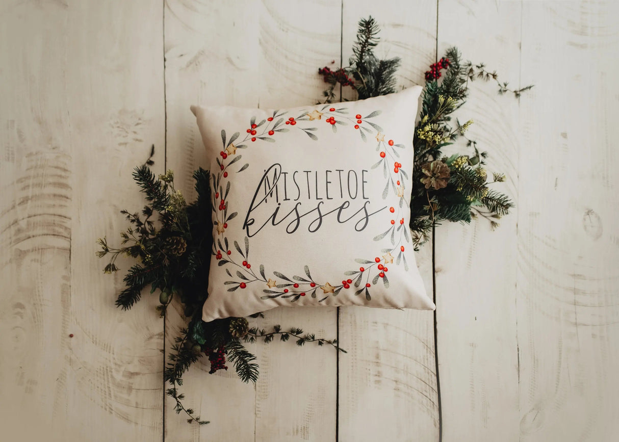 Holiday Wishes Throw Pillow Cover | Gift Ideas | Christmas Home Decor | Christmas Throw Pillows | Luxury Home Decor | Farmhouse Decor by UniikPillows