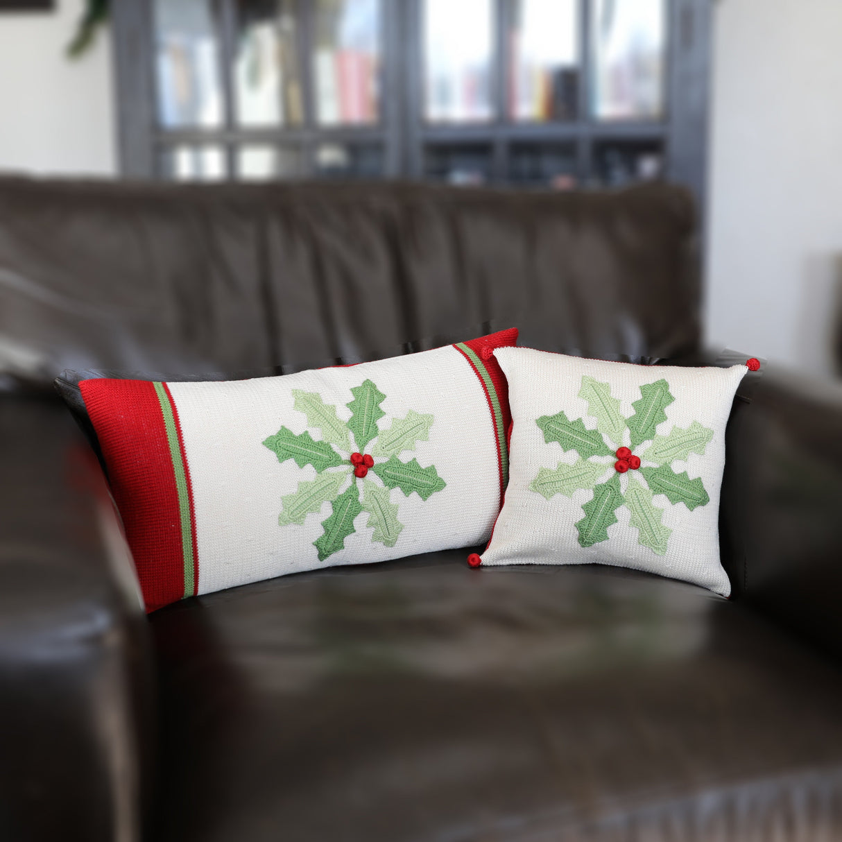 Holly Pinwheel Lumbar Pillow by Melange Collection