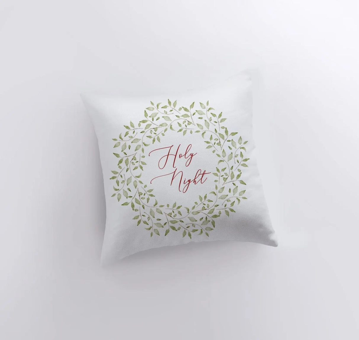 Holy Night Leaf Wreath | Throw Pillow | Christmas Pillow | Home Decor | Christmas  | Christmas tree | Christmas Gifts | Room Decor by UniikPillows