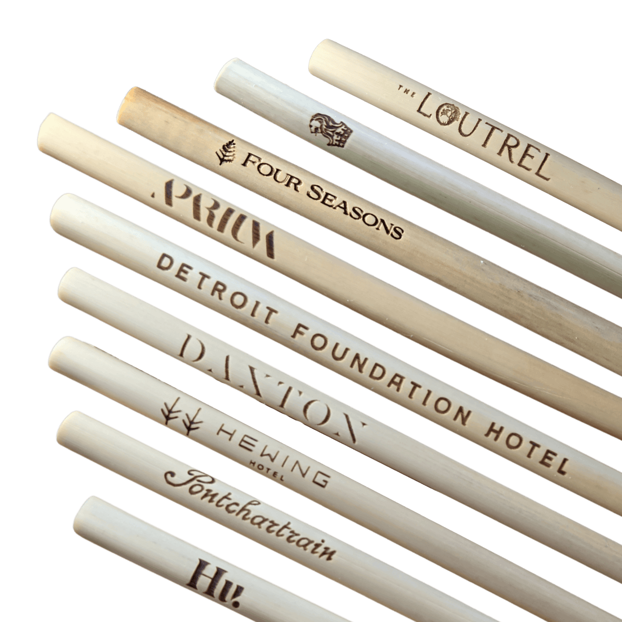 Laser Engraved Reusable Reed Straw by Holy City Straw Company