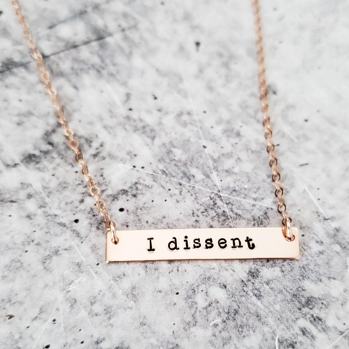 I DISSENT Bar Necklace by Salt and Sparkle