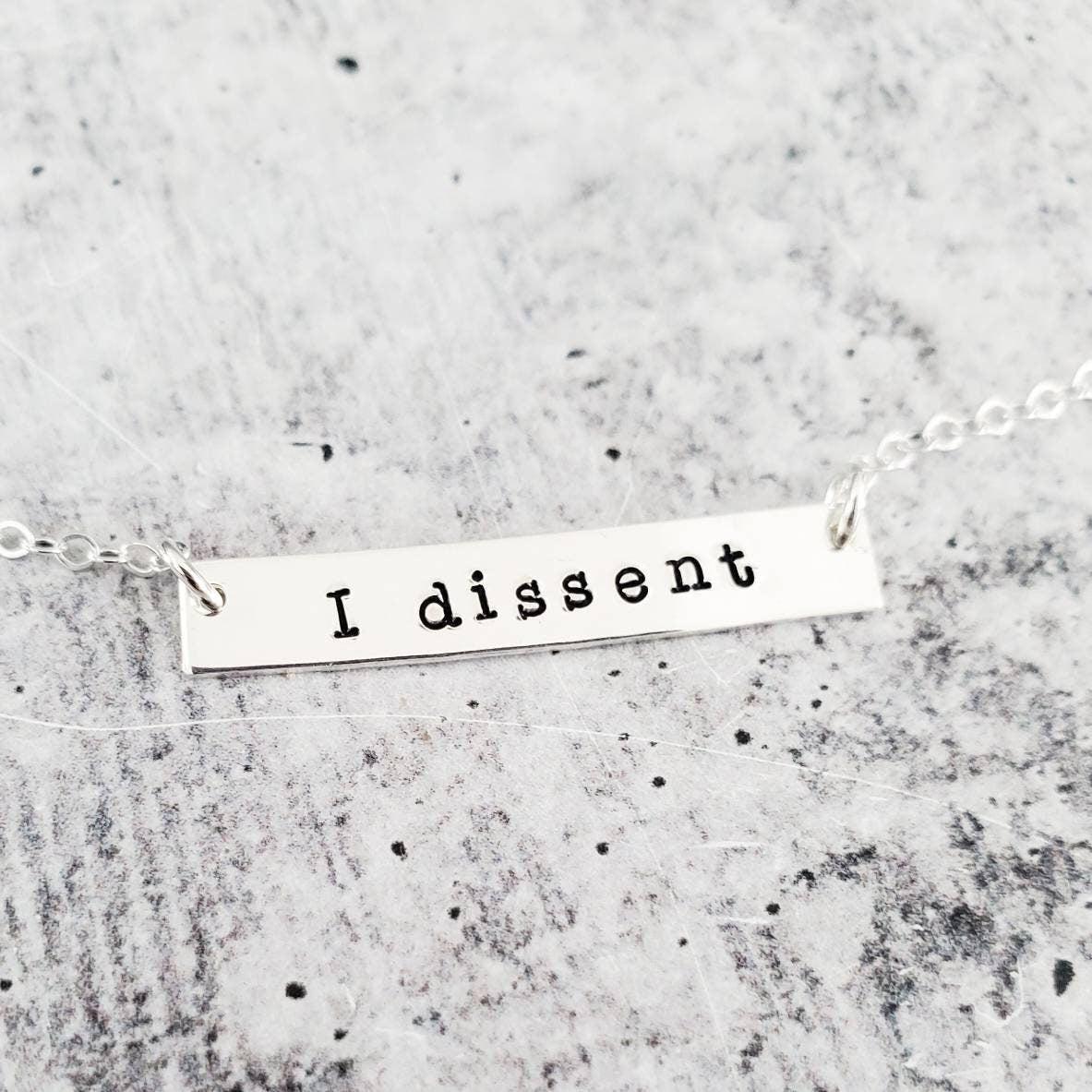 I DISSENT Bar Necklace by Salt and Sparkle