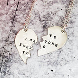 I HATE EVERYONE TOO Broken Heart Friendship Necklaces by Salt and Sparkle