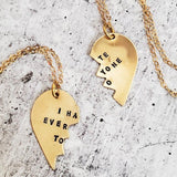 I HATE EVERYONE TOO Broken Heart Friendship Necklaces by Salt and Sparkle