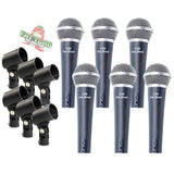 Cardioid Dynamic Microphones & Clips (6 Pack) by FAT TOAD - Professional Vocal Handheld, Unidirectional Mic - Singing Microphone Designed for DJ Stage by GeekStands.com