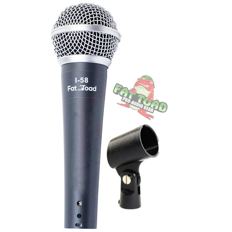 Cardioid Dynamic Microphone with Mic Clip by FAT TOAD - Vocal Handheld, Unidirectional Mic - Singing Wired Microphone for Music Stage Performances by GeekStands.com