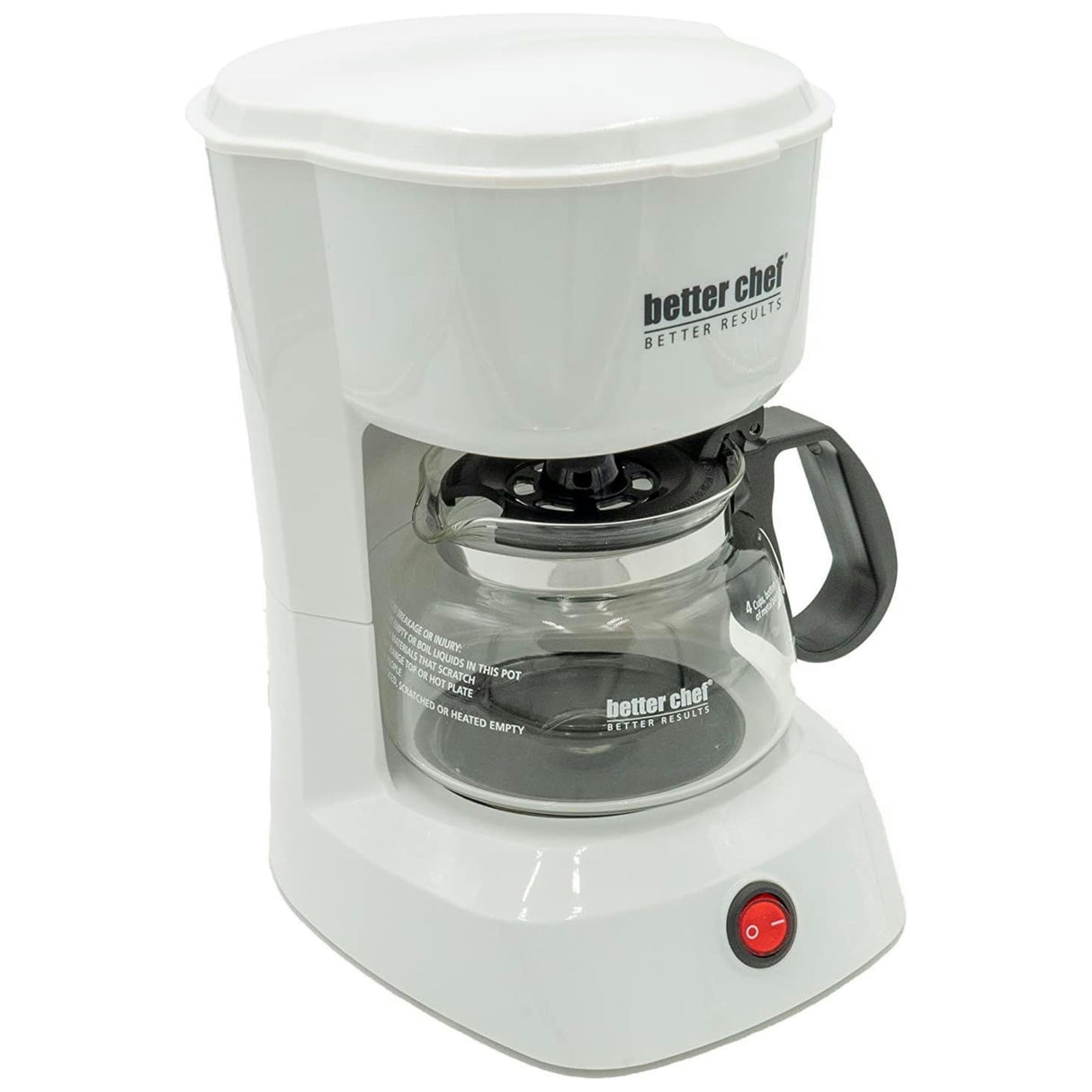 Better Chef 4-Cup Coffeemaker With Grab-A-Cup Feature - White - 4 cup