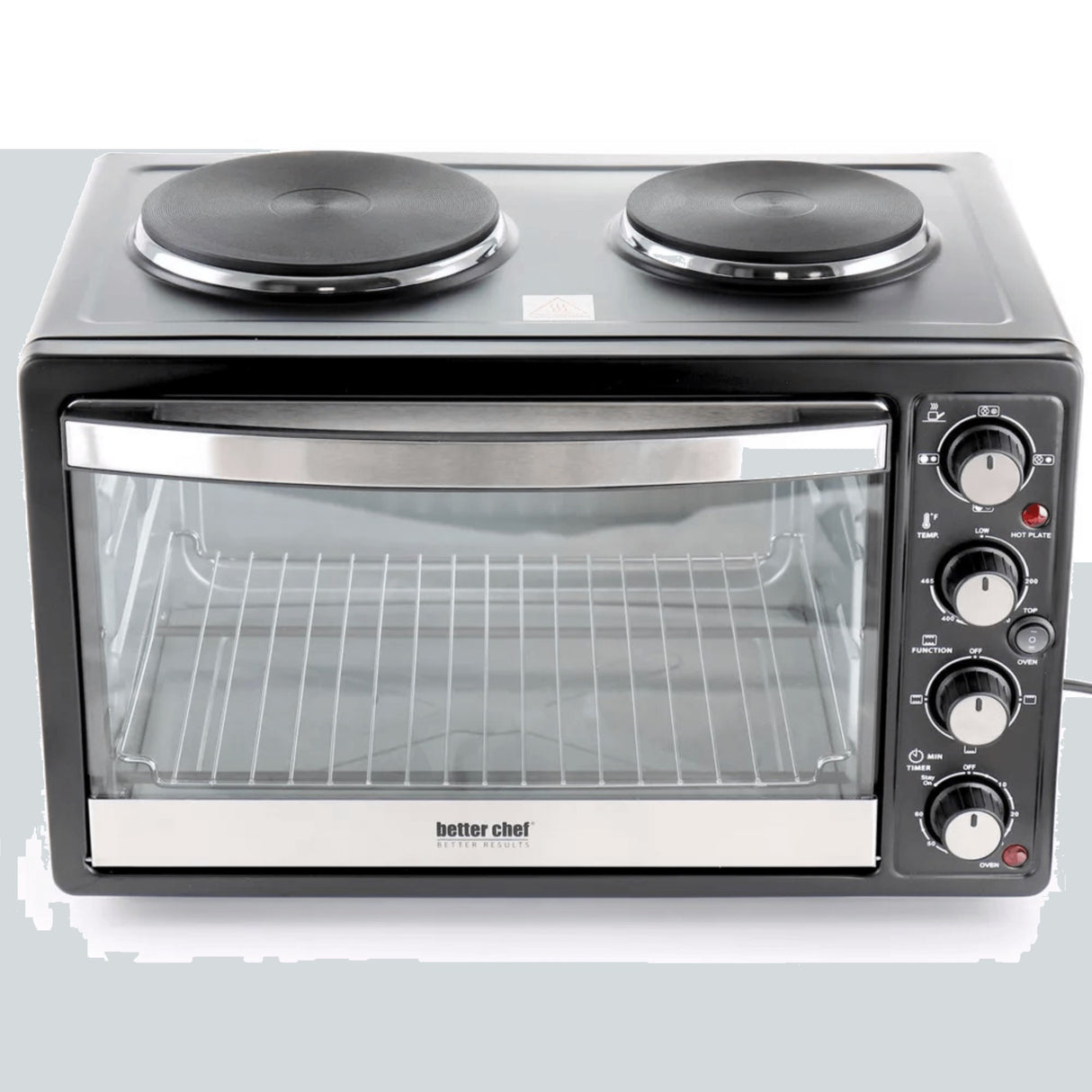 Better Chef Chef Central Xl Toaster Oven Broiler W/Dual Element Solid Burners - Steel