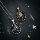 JWST Deep Field Drops in Cosmic Ocean Teardrop Necklace by Yugen Handmade